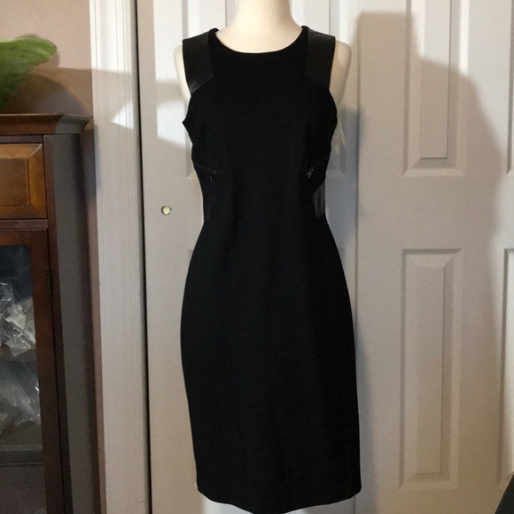 Cynthia Steffe Dresses & Skirts - Cynthia Steffe Black Sheath Dress w/ Leather